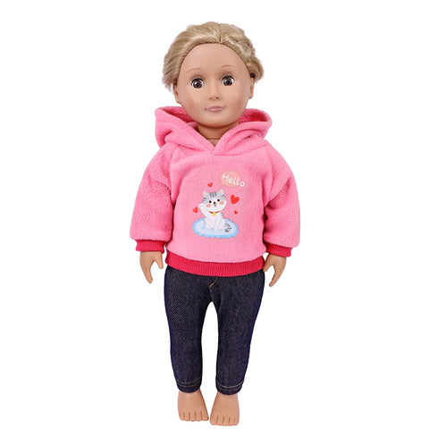 43 cm Doll Outfits for 17Inch Dolls Baby Born Doll Cute Jumpers Rompers Suit+Shoes Warm Clothes on A Doll Baby Christmas Gift