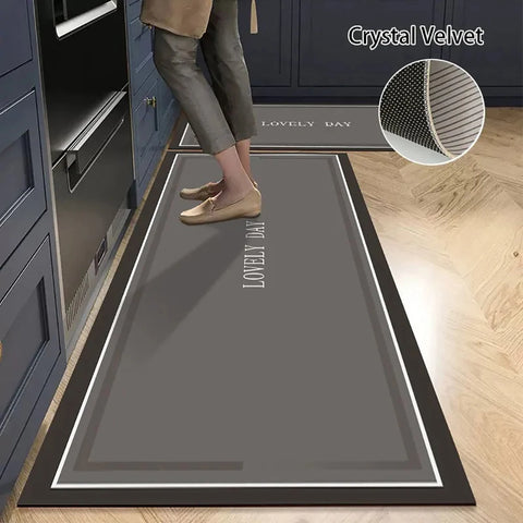 Non-slip Kitchen Mat Long Rugs Crystal Velvet Carpet for Living Room Absorbent Foot Mats Bedroom Doormat Alfombra Small Rugs