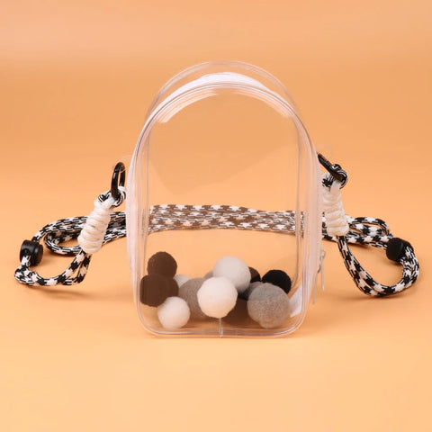 Labubu Protect Case Labubu Sitting Party 15/17cm Cotton Doll Shoulder Pain Bag PVC Storage Bag Labubu Walk Bag Dustproof