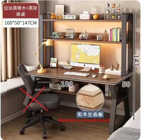 Computer Study Desk With Storage Bookshelf Office Workstation Organizer Desk for Home Students Professionals Length 100/120cm