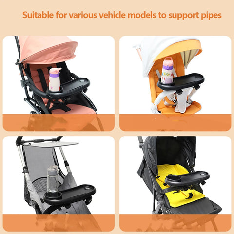 3 In 1 Stroller Cup Holder Dinner Table Tray Universal Stroller Tray Stroller Snack Catcher and Drink Holder for Toddler Infant