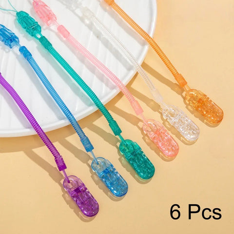 Spring Pacifier Chain For Universal Pacifier To Prevent Falling Anti Drop With Plastic Clip For Clothes Soother Chains