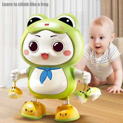 Electronic Pets Dancing Toy With Swing Light Music Cute Frog Cartoon Animal Baby  Learning To Crawl Toys For Kids Gift