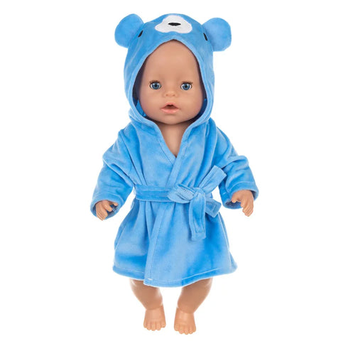 Colorful Bathrobe Suit Cute Cartoon Animal Nightgown Robe Fit 17/18inch 40-45cm Doll Clothes Accessories For Baby Gift