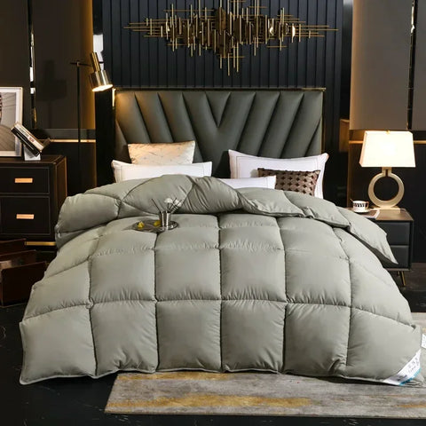 Home Comforter Winter Quilted Blanket Goose Down Duvet Quilt 100% Cotton Cover King Queen Blanket Size Twin Stitch