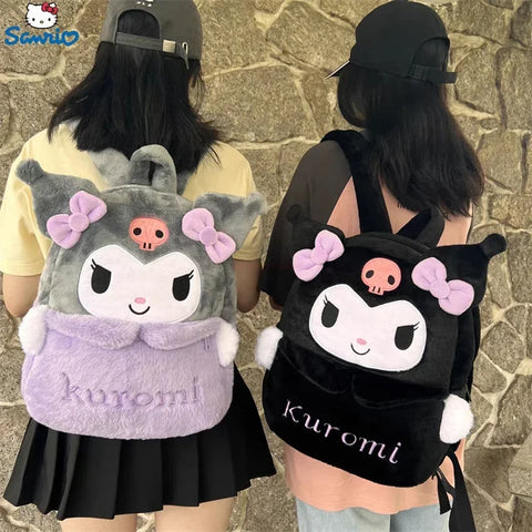 Brand new cartoon cute plush backpack cinnamon roll black loli girl heart large capacity backpack children Christmas Gift