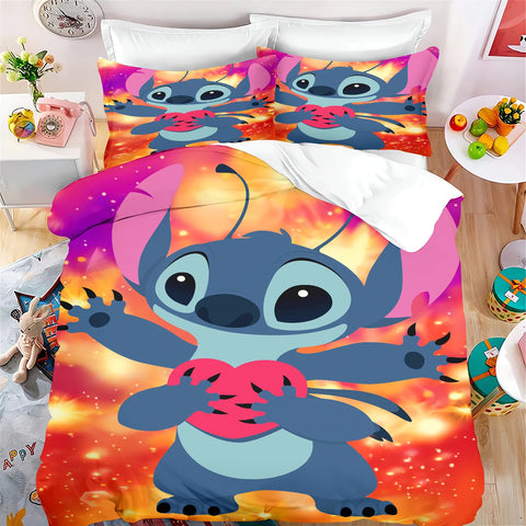 Stitch Quilt Cover Cartoon Anime Duvet Printed comforter 100% Polyester Bedding Twin Size children Gift Various Sizes