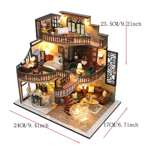 Doll House Handmade 3D Puzzle Making Building Model Kit Production And Assembly Room Toys Wooden Crafts DollHouse Birthday Gifts