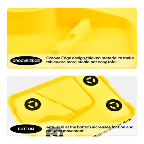 Children's Feeding Dish Set of Dishes for Baby Stuff Suction Cup Plate Aesthetic Tableware for Kids Plates Utensils Dinner Kit