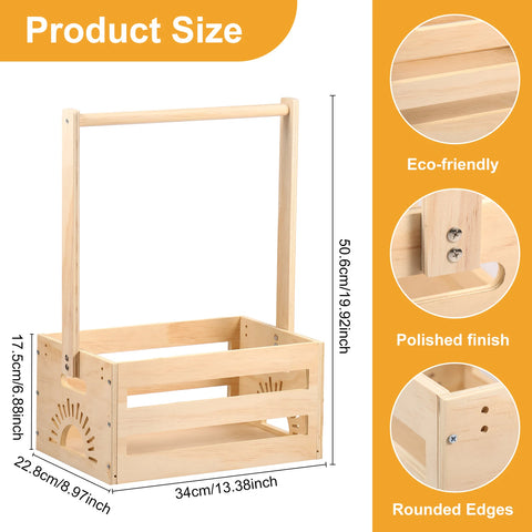 Baby Clothes Storage Rack Storage Box Wooden Baby Shower Crate Closet with Handle,Baby Shower Gift Clothes Wooden Storage Rack