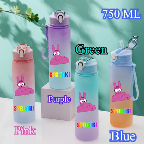 750ML Gradient Color Bottle Sprunki Sprunki Incredibox Sprunki Game Cartoon Drinking Water Cup Kids Birthday Christmas Gift