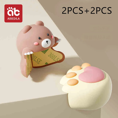 AIBEDILA Children Silicone Anti-collision Angle Cartoon Cute Safety Protection Corner Table Paste Sets of Baby Safety Protection