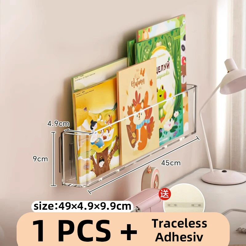 Acrylic Picture Book Display Stand Bookshelf Children's Wall Behind the Door Reading Magazine Storage Wall Hanging Bookshelf