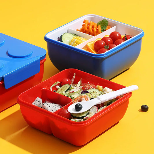 Portable Sealed Lunch Box Color Building Blocks Splicing Children's Student Bento Box Picnic Fruit Salad Food Storage Container