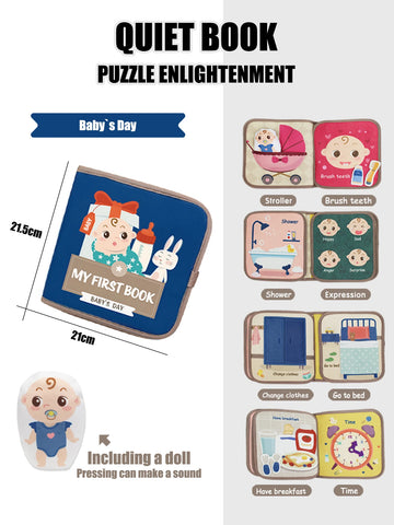 1PCS Soft Baby Book Montessori early education quiet cloth book Learning Toys for Babies 0-6 Months and Up Enlightenment Puzzle