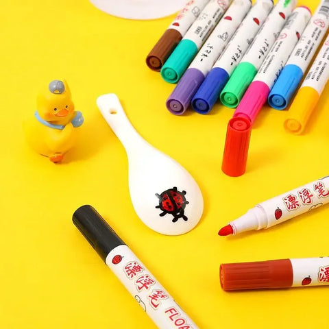 Montessori Magical Water Floating Student Painting Brush  Whiteboard Markers Pen Suspension Kids Educational Painting Pen Toys