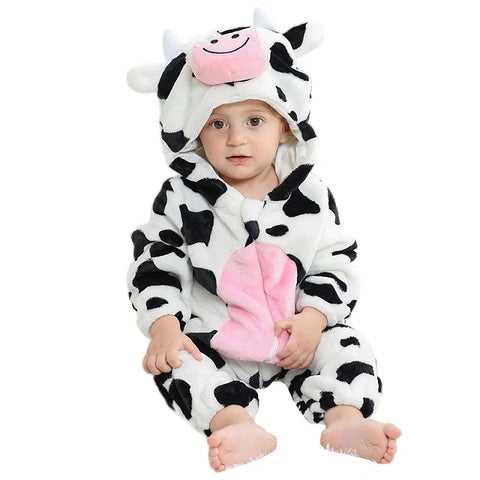 MICHLEY Carniva Baby Rompers Winter Clothes Flannel Hooded Bodysuits Pajamas Animals Overall Jumpsuit For Girls BoysK ids