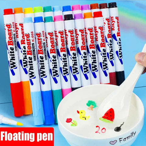 Montessori Magical Water Floating Student Painting Brush  Whiteboard Markers Pen Suspension Kids Educational Painting Pen Toys