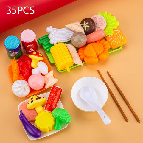 Kids Pretend Play Kitchen Toys Simulation Food Barbecue Cooking Toys Children Educational Play House Interactive Toys For Girl