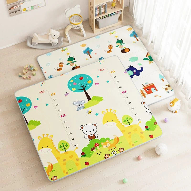 200cm*180cm Thick Baby Crawling Play Mats Cartoon Lion Giraffe Folding Mat Carpet Play Mat for Children's Safety Mat Rug Playmat