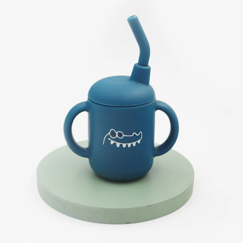 New cartoon 120ML Baby Silicone Sippy Cup BPA-Free Portable Storage Snack Container Feeding Cup  Leakproof trainer cup