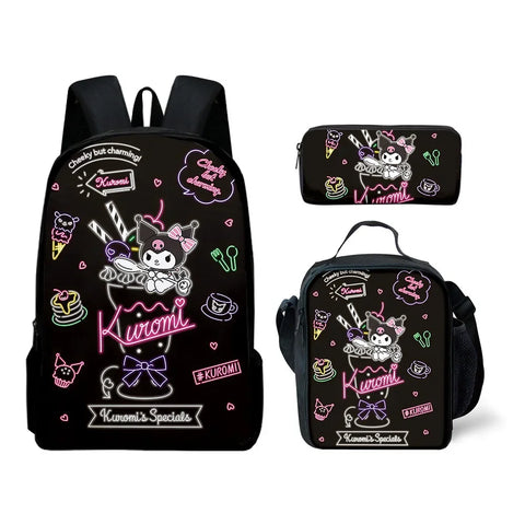 Sanrio Kuromi Backpack Sanrio Backpack Pencil Bag Student School Bag Primary and Middle kawaii Cartoon School Bag Mochila