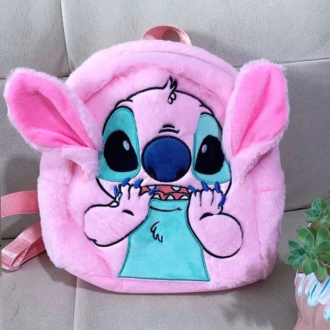 Disney Stitch Plush New Cartoon Backpack Fashion 3d Mini Women's Backpack Large Capacity Cute Children's Schoolbag High Quality