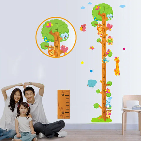 Cartoon Animals Height Measure Wall Sticker Unicorn Dinosaur Wallpaper For Kids Room Nursery Child Growth Ruler Growth Chart