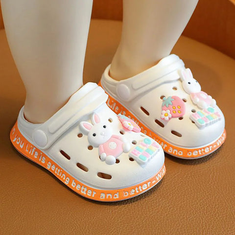 Children Slippers Playful Cartoon Kids Clog Shoes with Holes for Summer Girls and Boys Soft-Soled Non-Slip Indoor Slippers New