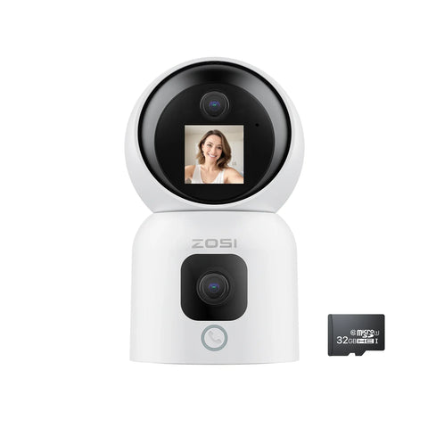 ZOSI C528 6MP/4MP HD Dual-Lens Indoor WiFi Security Camera Plug-in 360° Views Pan/Tilt Home Surveillance Baby/Pet Dog Monitor
