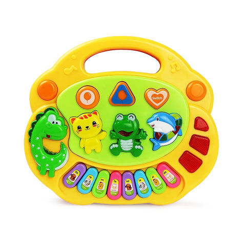 Kids Cartoon Piano Keyboard Game with Animal Sounds Flashing Light Music Baby Instrument Music Toys Educational Toys Kids Gifts