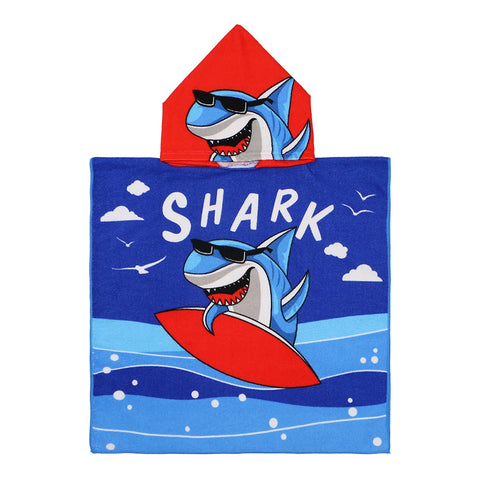 Baby Cartoon Printing Bathrobe Girls Unicorn Beach Towel Boy Shark Dinosaur Bath Towel Kids Hooded Cape Towel Children Bath Item