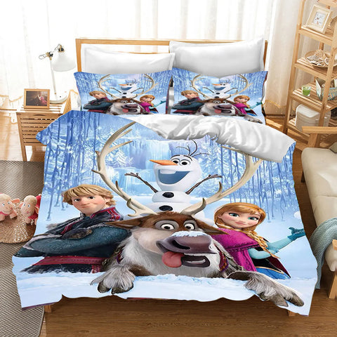 Frozen  3D Children'S Bedding Set Duvet Cover Set kingTwin Size Bedding Sets Universal, Suitable For Children And Adults