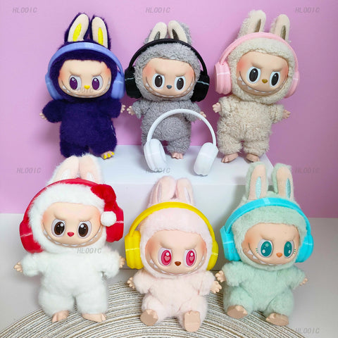 Labubu Accessories：17cm Labubu Fashion Earphone Accessories 10cm Cotton Doll Earphones Macaron Color Doll Earphones