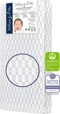 Coil Crib and Toddler Mattress with Waterproof Cover Greenguard Gold & JPMA Certified easy to clean and maintain