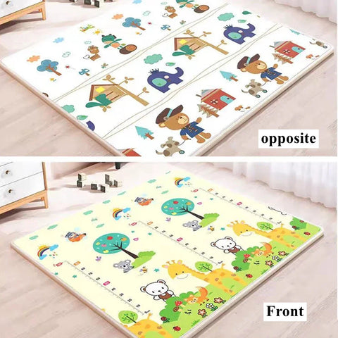 200cm*180cm Thick Baby Crawling Play Mats Cartoon Lion Giraffe Folding Mat Carpet Play Mat for Children's Safety Mat Rug Playmat