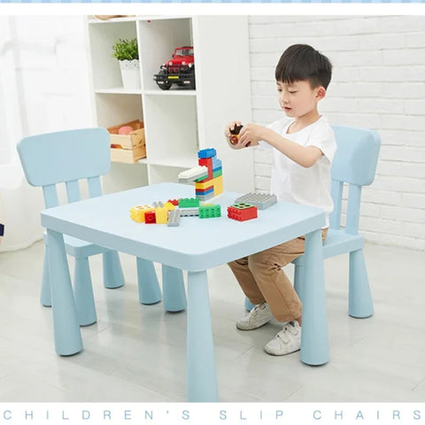 Non-Slip Learning Desk and Chair Set for Kindergarten Thickened Game Table for Baby Dining Furniture Early Education Essentials