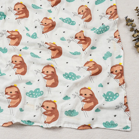 HappyFlute Fashion Print One Piece 120*110cm Soft Bamboo Cotton Baby Wrap Travel Newborn Multi-function Swaddle Sleeping Blanket