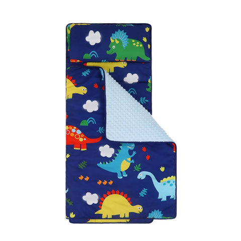 New Toddler Nap Mat With Removable Pillow And Plush Blanket For Ages 1-6 - Roll-Up Design Great For Preschoolers Daycare