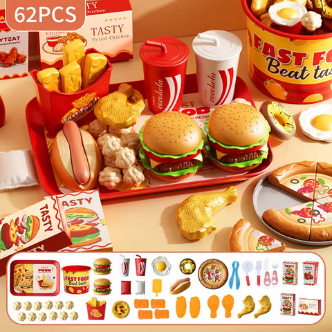 Children Pretend Play Kitchen Toys Sets Simulation Dessert Bread Food Cooking Games Play House Party Activities Games Girl Toys