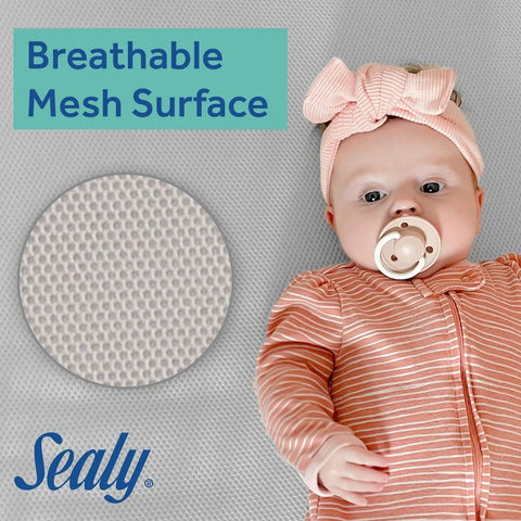 Airy Night Breathable Hypoallergenic 2-Stage Dual Firm Crib Mattress, 2-Sided Mesh and Antibacterial Baby Crib Mattre