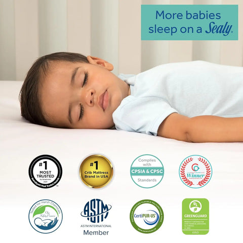 Airy Night Breathable Hypoallergenic 2-Stage Dual Firm Crib Mattress, 2-Sided Mesh and Antibacterial Baby Crib Mattre