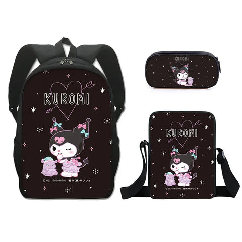 Sanrio Kuromi Backpack Sanrio Backpack Pencil Bag Student School Bag Primary and Middle kawaii Cartoon School Bag Mochila