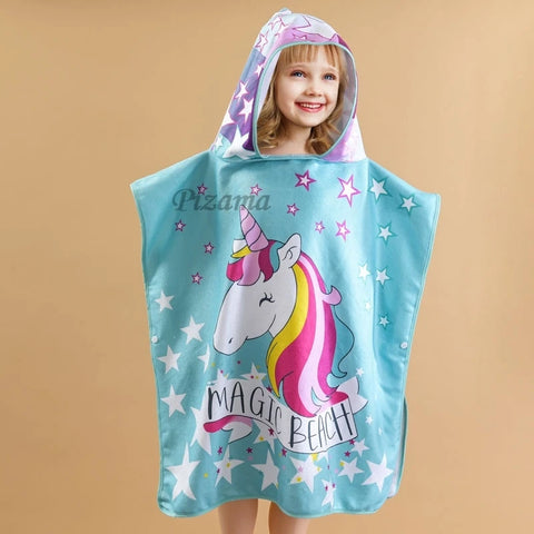 Baby Bath Towel Christmas Towel Baby Gifts For Newborn Muselina Bebe Beach Towels Blue Unicorn Hooded Sherpa For 0-12Years