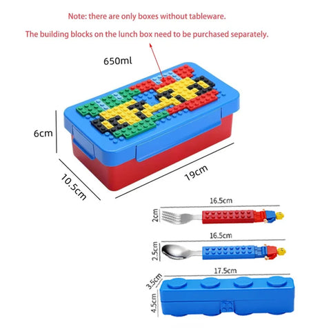 Building Block Lunch Box Color Building Blocks Splicing Sealed Lunch Box Fruit Salad Bento Box Food Storage Containers VIE LENTE