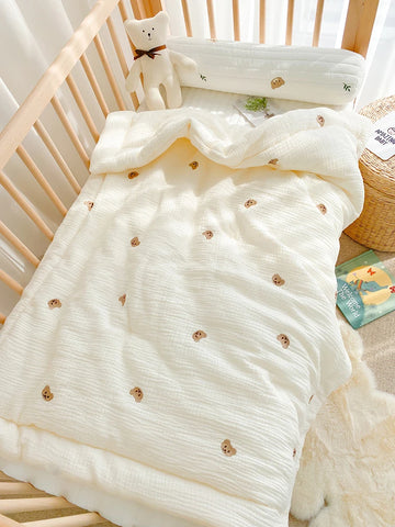 Baby Quilt Cartoon Bear Bunny Newborn Nap Quilts Soft Cotton Infant Blanket Spring Fall Winter Swaddle Wrapped Bedding 100*120CM