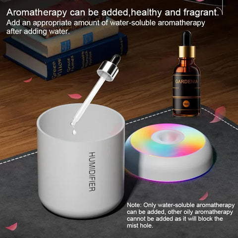 180ML Mini Air Humidifier USB Aroma Diffuser Essential Oil Purifier Mist Maker Colorful Lights humidificador For Home Car Office