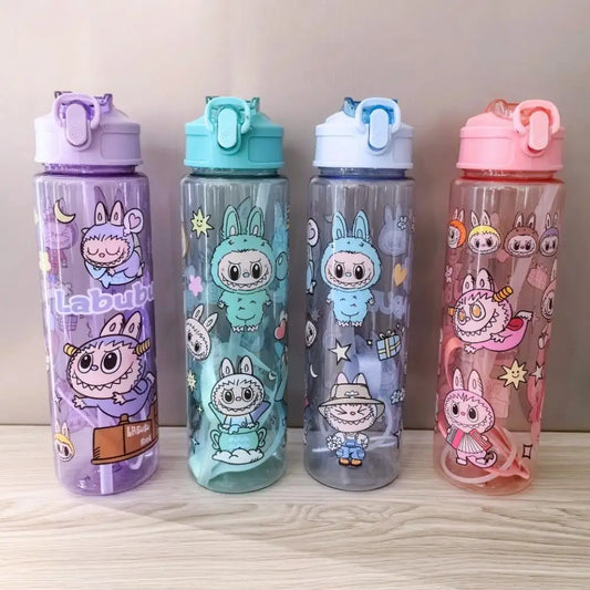 cartoon Water Cup High Aesthetic Tea Cup Design Sense Straw Cups with Women's Cartoon Pattern Outdoors Water Cup Kid Gifts Toys