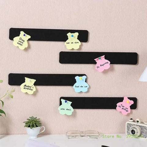 8x Self-Adhesive Bulletin Board Bar Strips Felt Pin Board Bar Strips with 30 Pushpins for Pastes Notes Photos Schedules