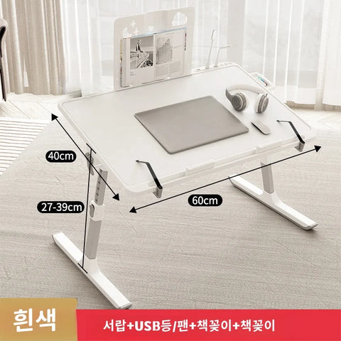 Laptop Bed Tray Table, Adjustable Laptop Bed Table,Portable Standing Desk with Storage Drawer,Foldable Lap Tablet Table for Sofa